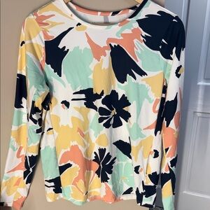 Hang Ten Sunray long sleeve sun protection tee in multicolor floral pattern
